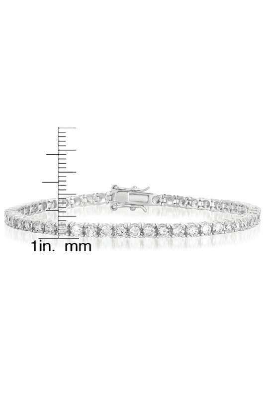 Sterling Silver with 3mm Coloured Cubic Zirconia Tennis Bracelet