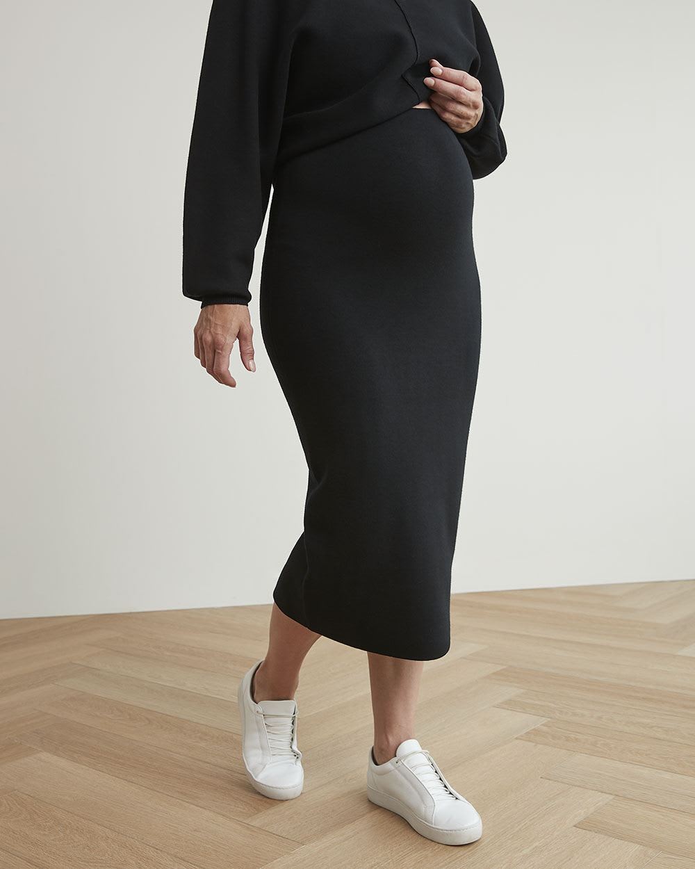 Pull-On Pencil Midi Skirt - Thyme Maternity