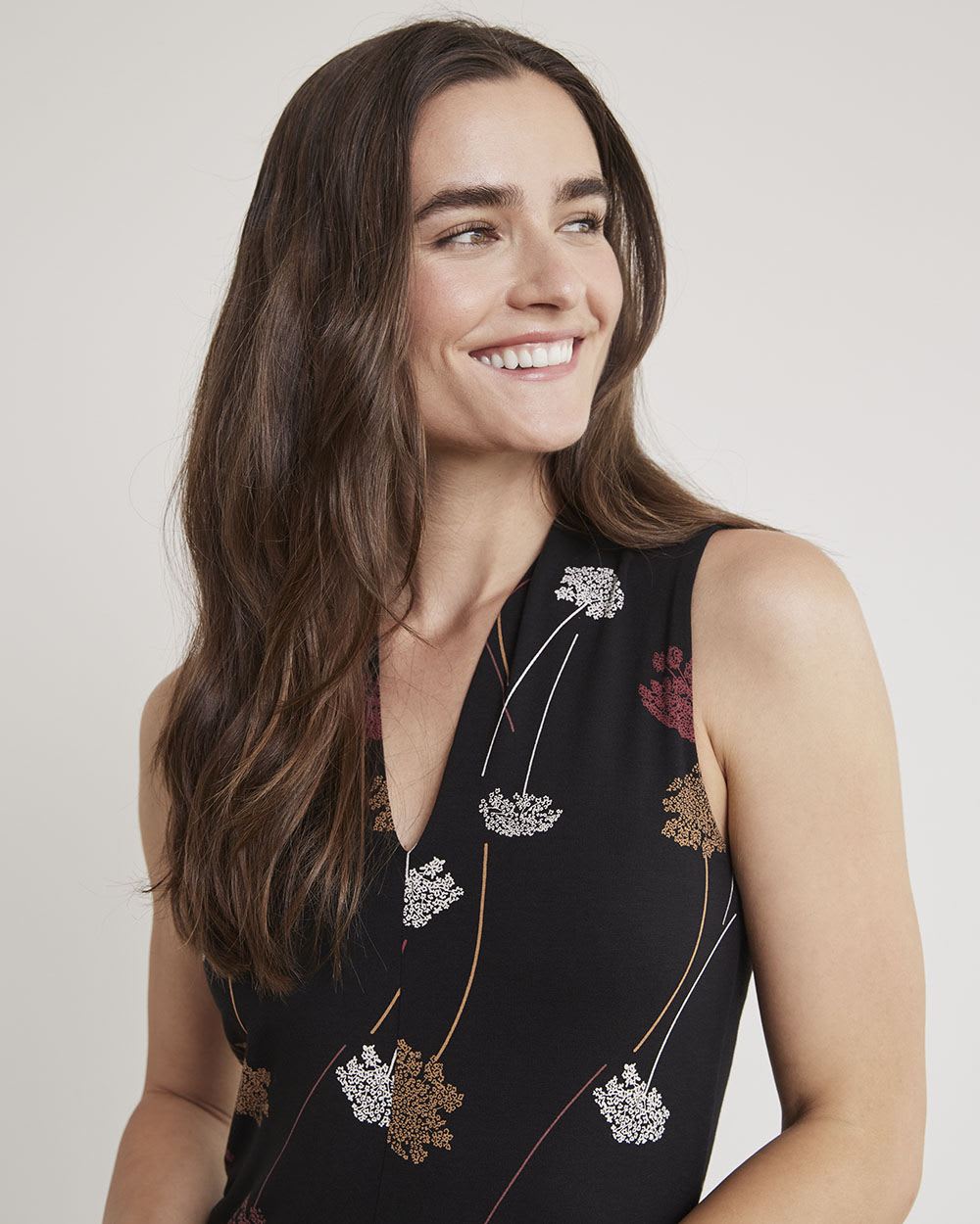 Fitted Sleeveless V-Neck T-Shirt