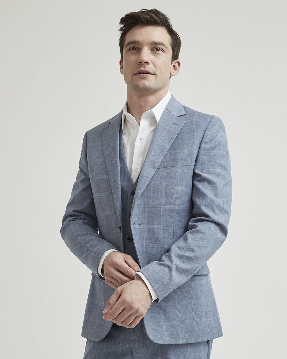 Blue Checkered Suit Blazer