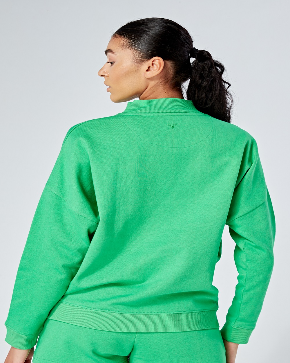 Twill Active - Essentials Oversized Funnel Neck Zip-up Sweatshirt - Green
