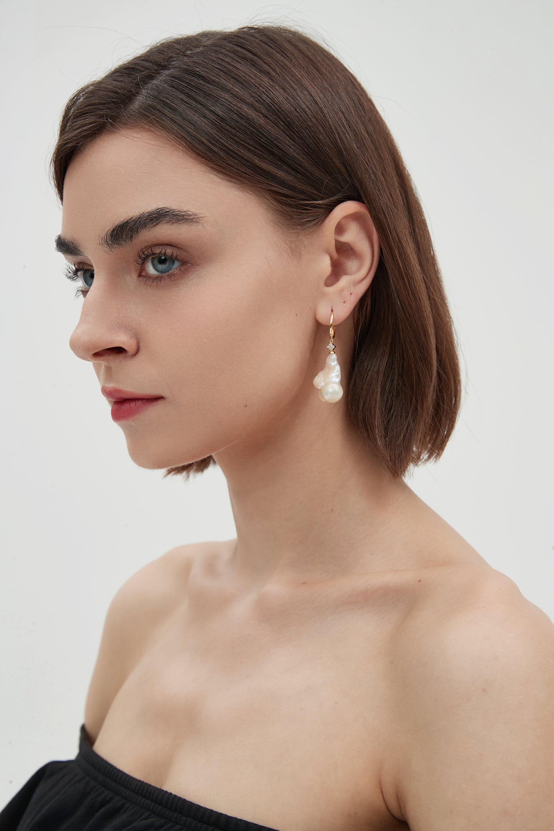 Classicharms-Thalassa Hoop Baroque Pearl Drop Earrings