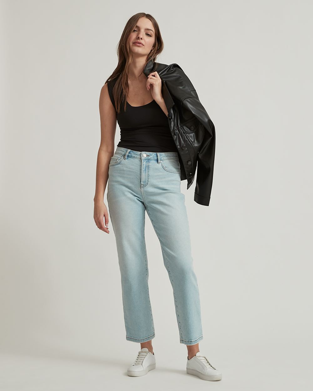 Fitted Sleeveless Scoop-Neck Tank Top