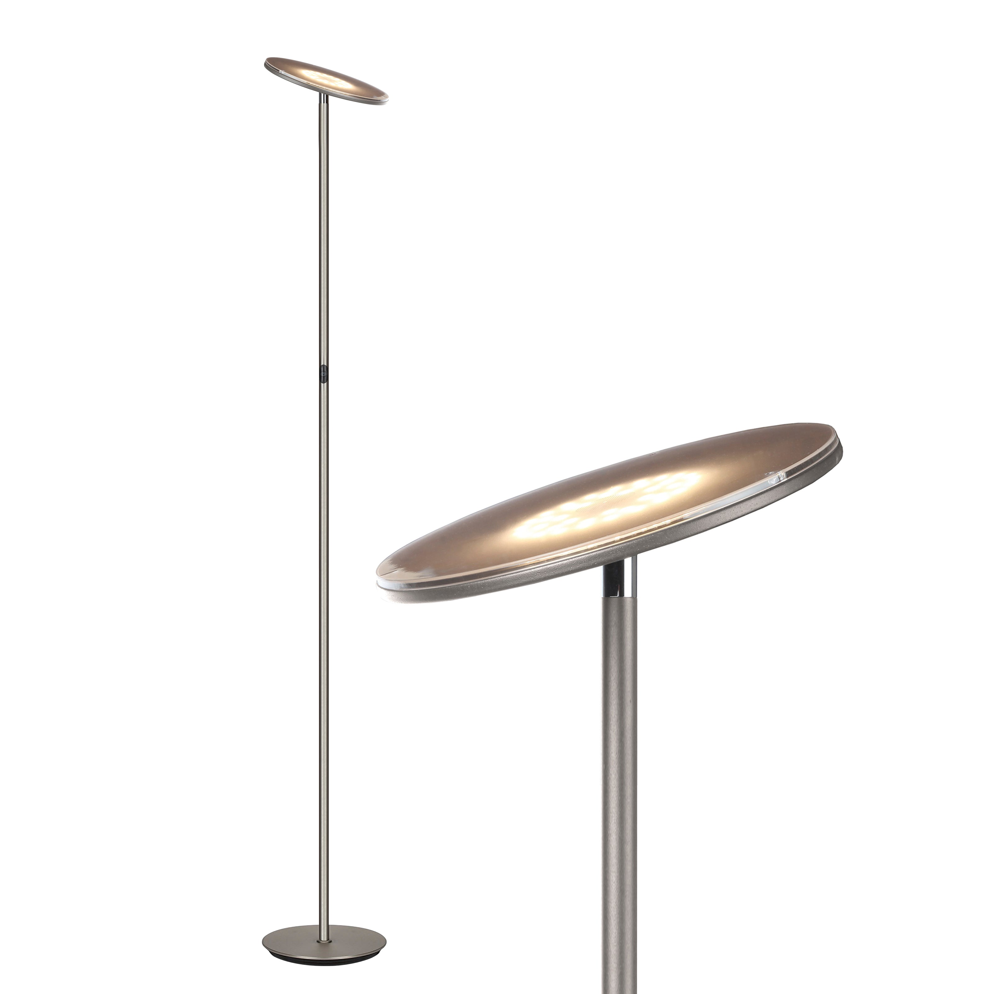 Sky Flux Led Torchiere Floor Lamp With Adjustable Head And 3 Color Temperature Options