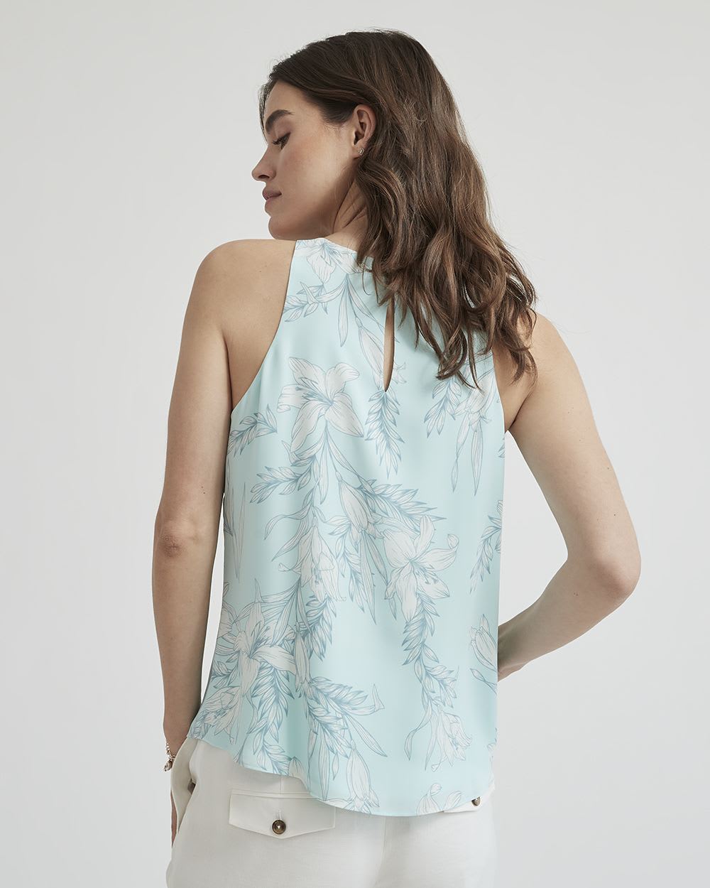 Silky Crepe Crew-Neck Cami