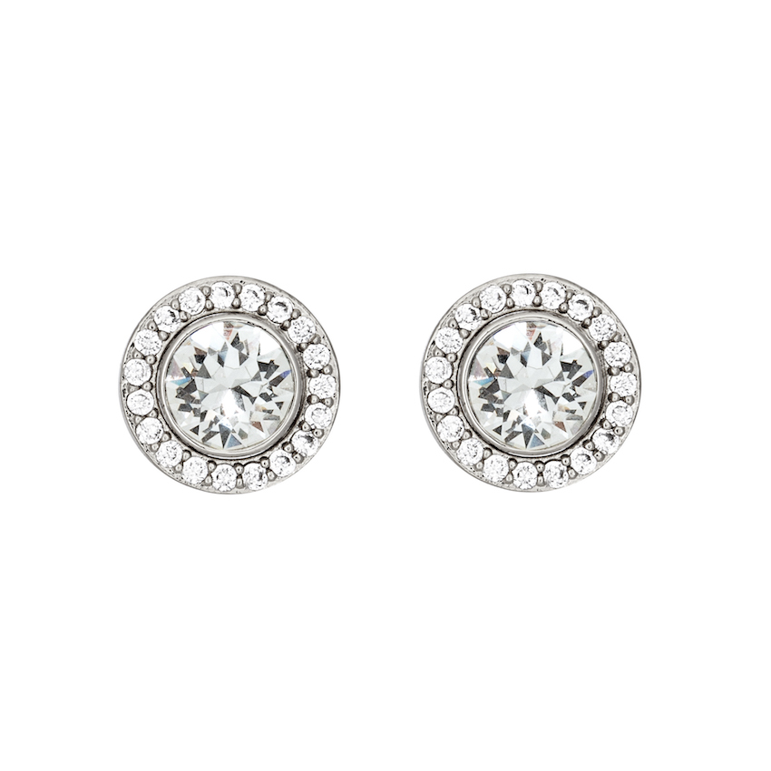 Dainty Halo Stud Earrings with Sparkling Crystals - callura