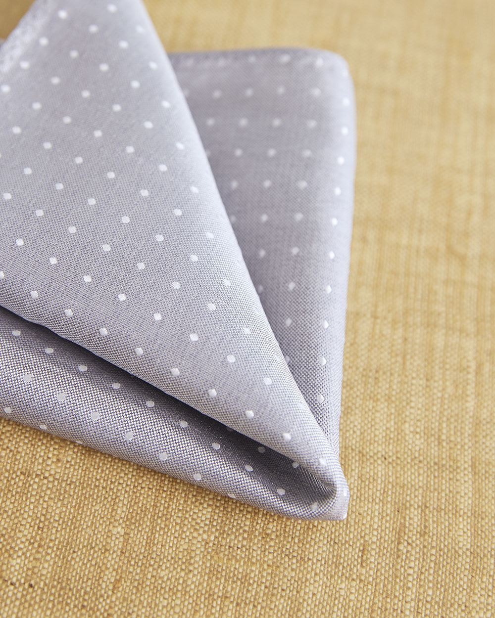 Grey and White Dotted Handkerchief