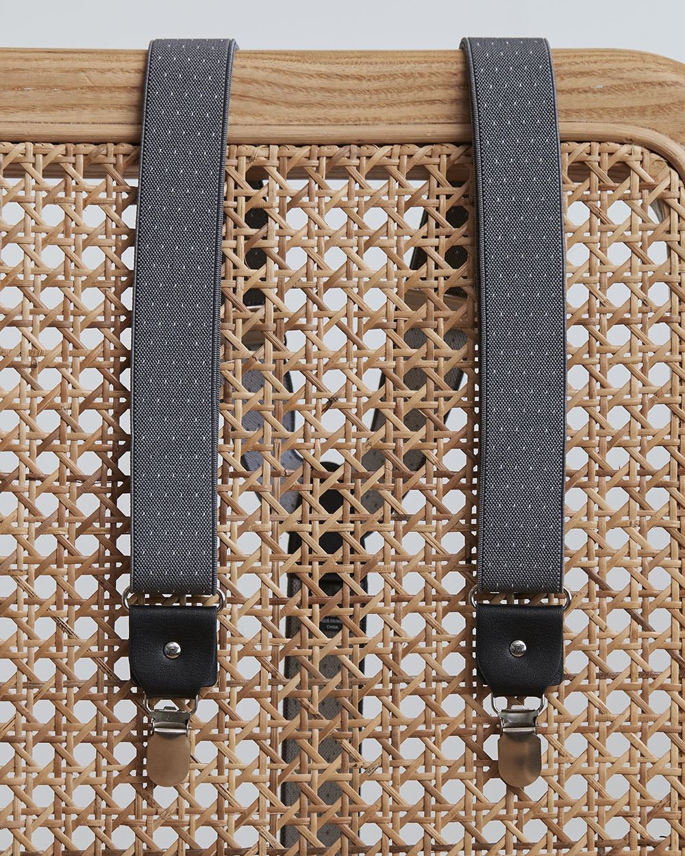 Grey Suspenders with Micro Dots