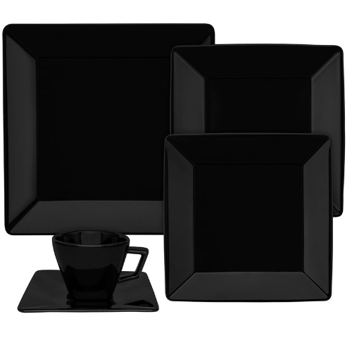 Oxford Quartier Black 20 Pieces Dinnerware Set Service for 4