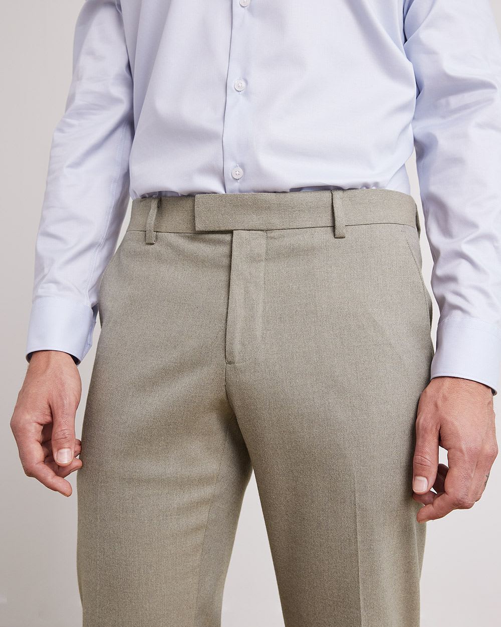 Tailored-Fit Brushed Suit Pant
