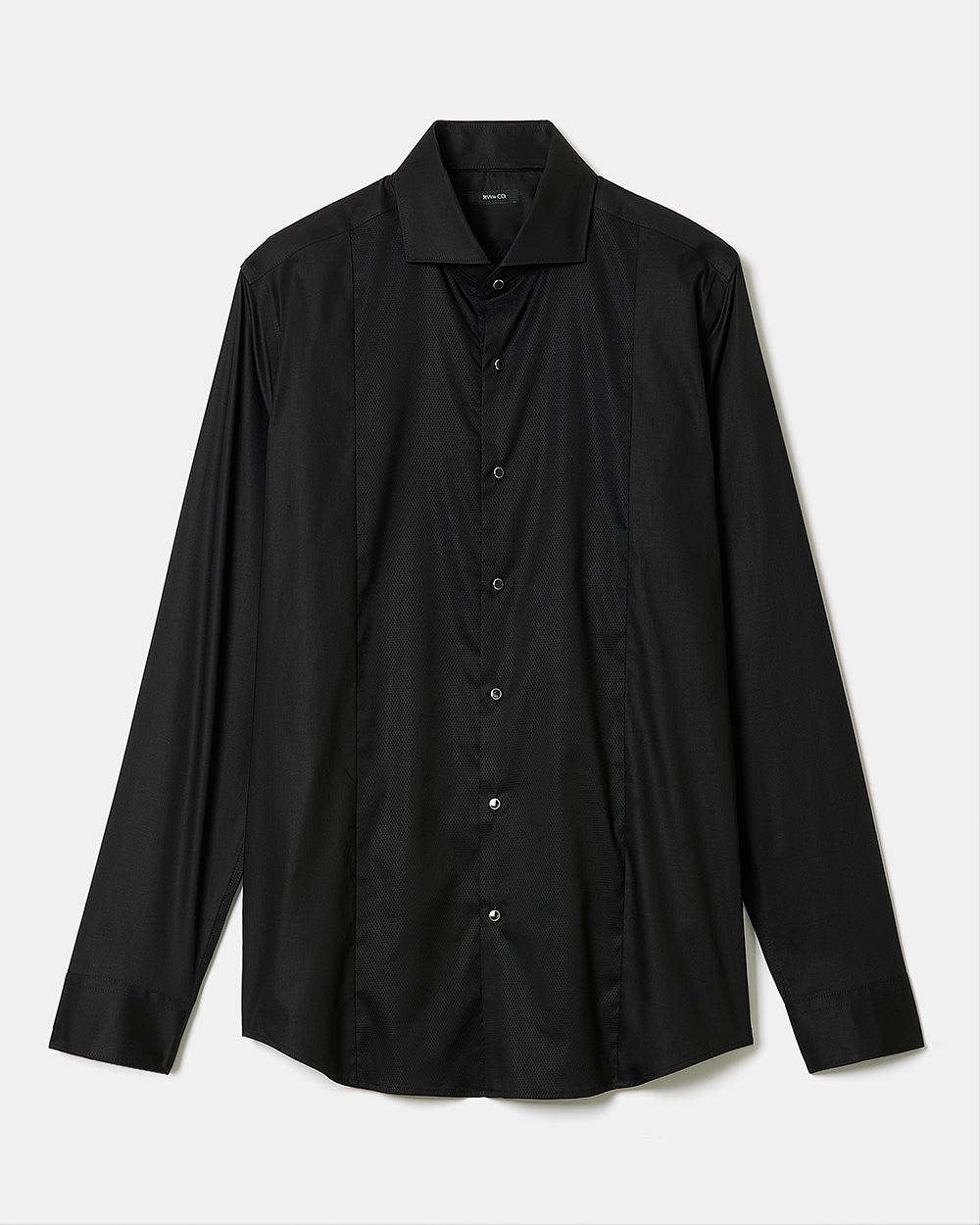 Tailored-Fit Solid Mixed-Media Dress Shirt