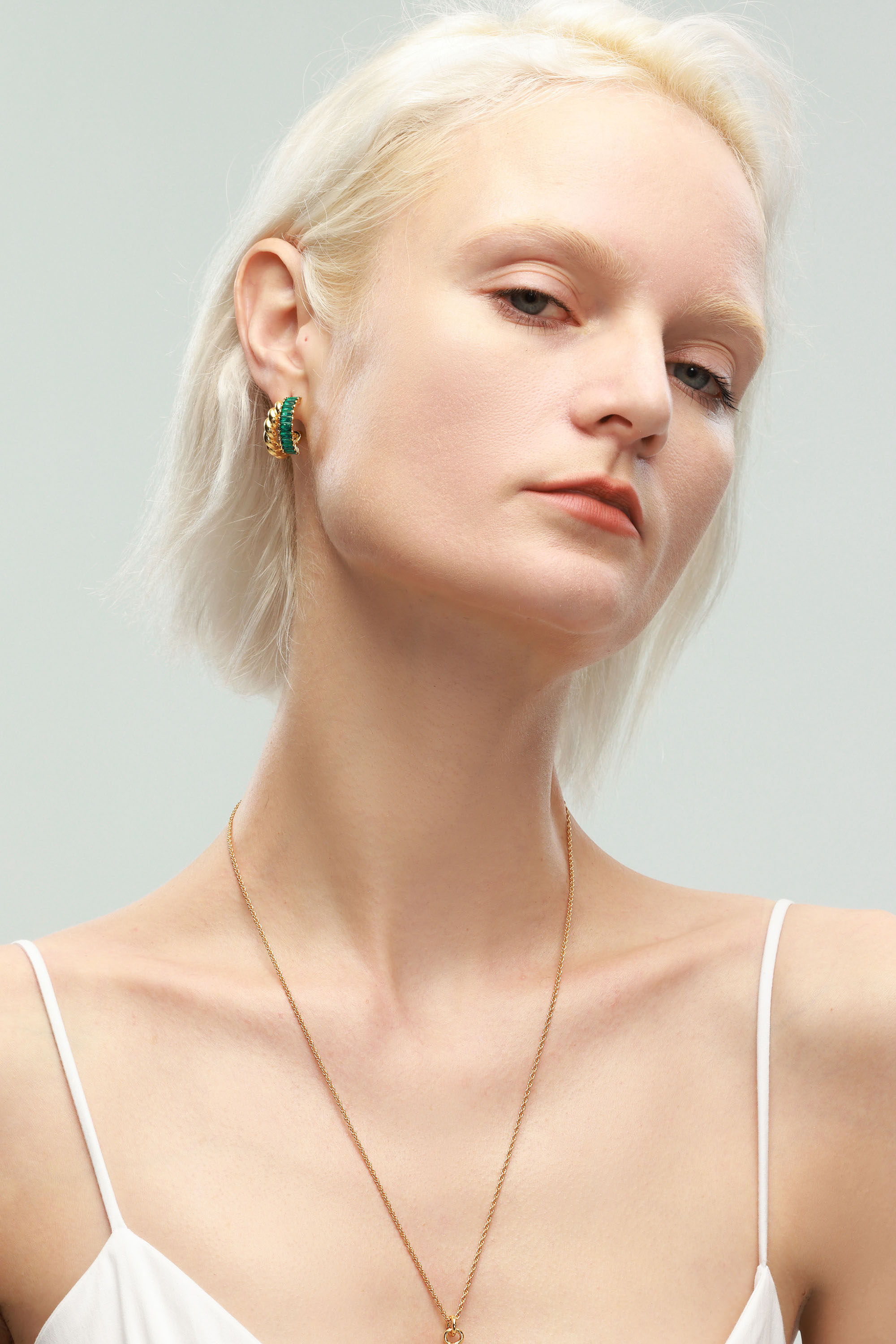 Classicharms-Gold Twisted Hoop Earrings