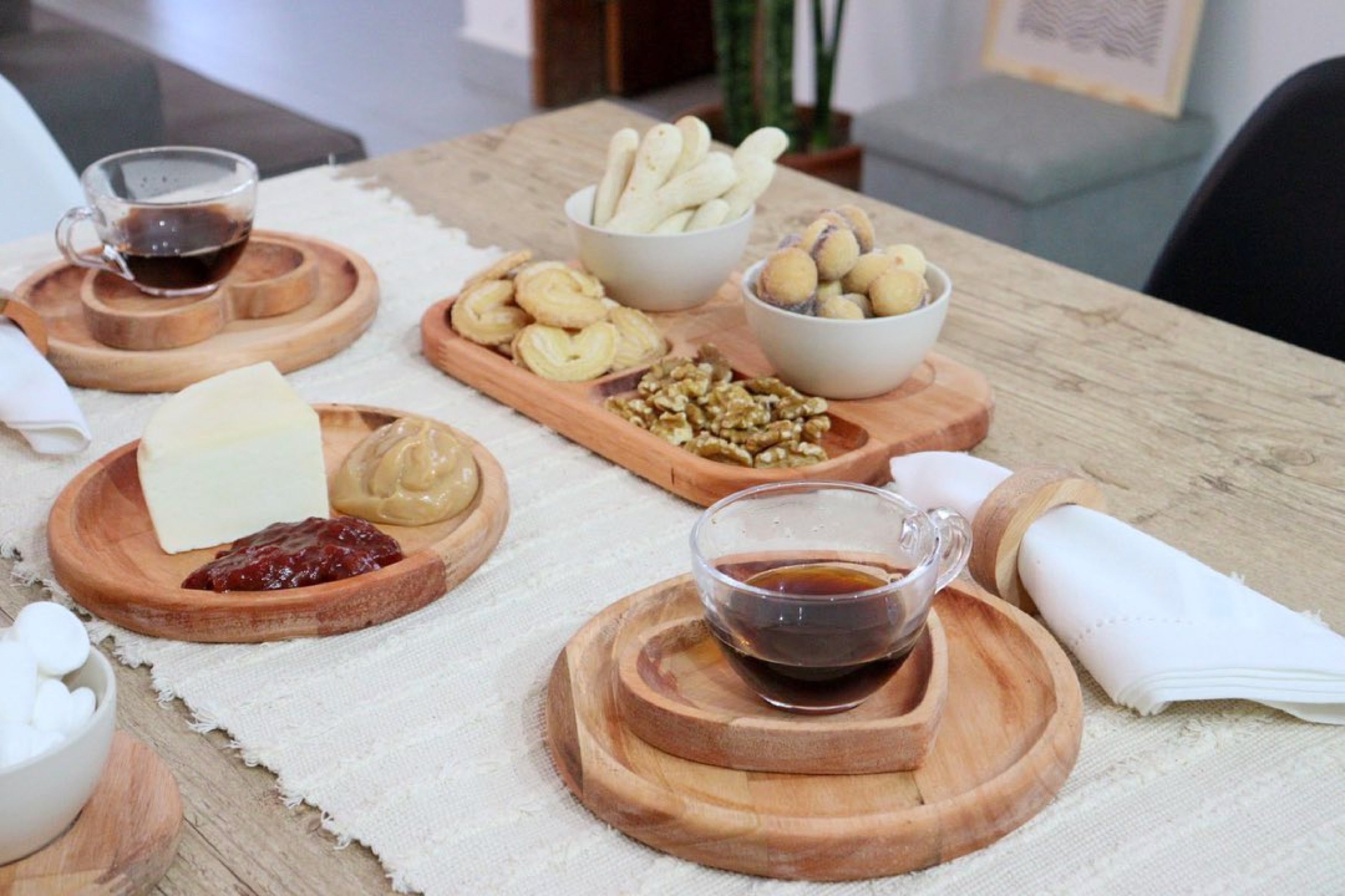 Liptus Collection Serving Platter with 2 Ceramic Bowls Ivory 30x18x6cm