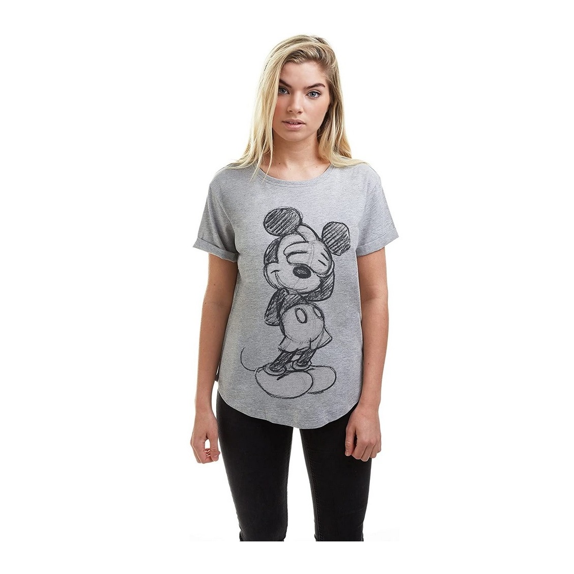 Disney - Womens/Ladies Shy Mickey Mouse Heather T-Shirt