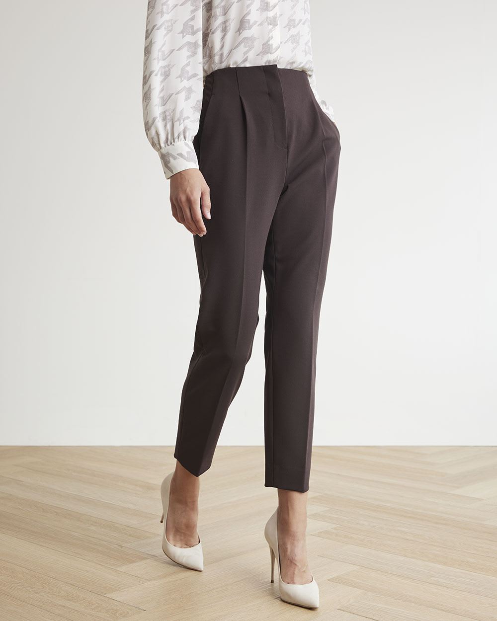 Heavy Twill Tapered-Leg High-Rise Ankle Pant - 28"