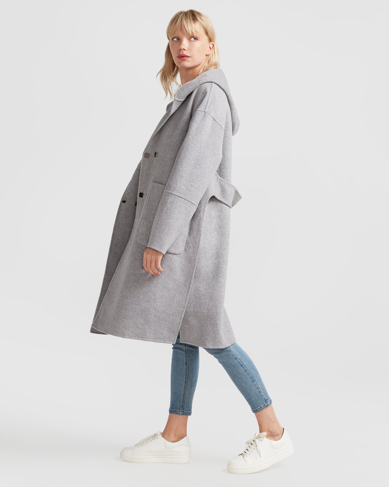 Belle & Bloom Walk This Way Wool Blend Oversized Coat