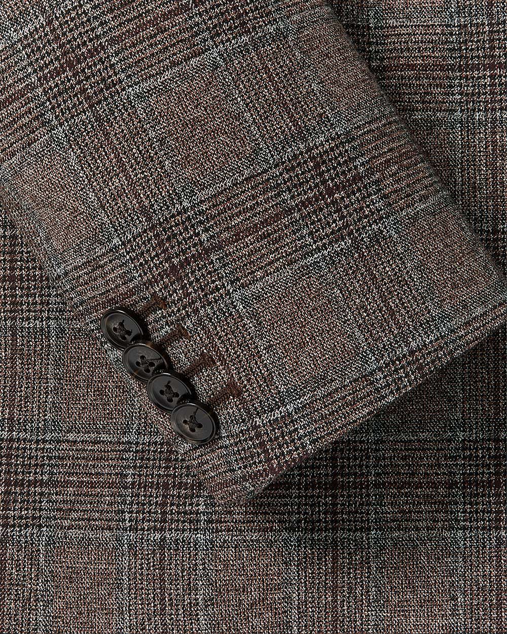 Slim-Fit Grey Checkered Suit Blazer