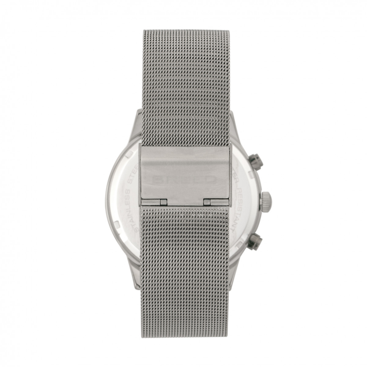 Breed - Espinosa Chronograph Mesh-Bracelet Watch w/ Date - Silver/Gunmetal
