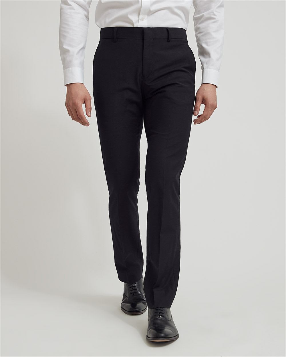 Essential Black Wool-Blend Suit Pant
