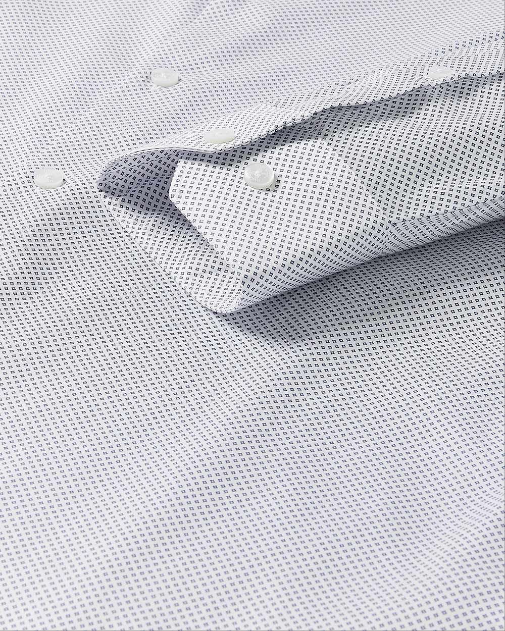 Slim-Fit Dress Shirt with Micro Diamond Pattern