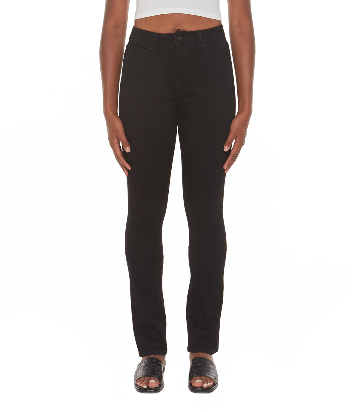 Lola Jeans Kate-BLK High Rise Straight Jeans