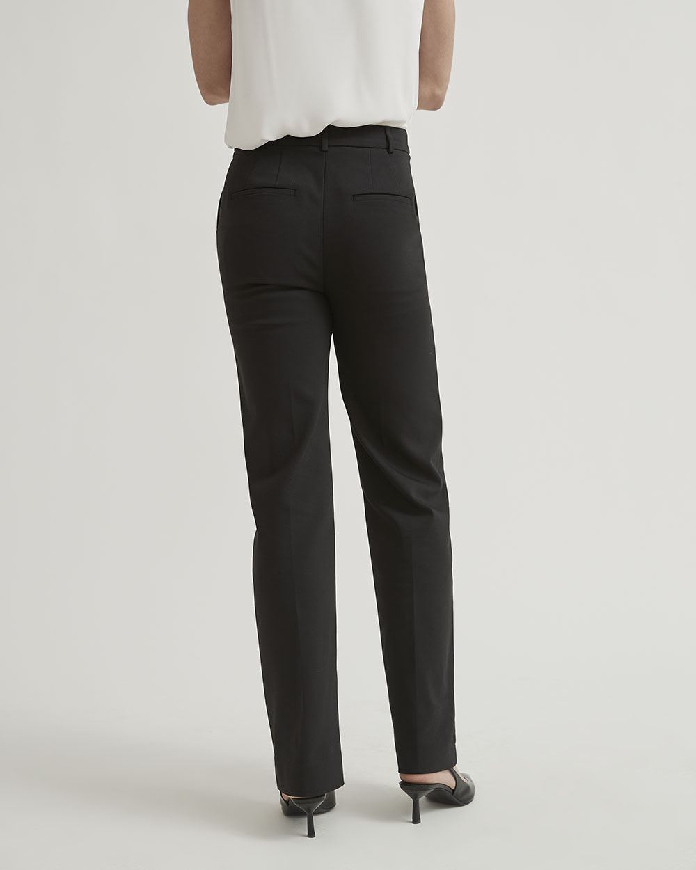 Black High Density High-Waist Wide Leg Signature Pant