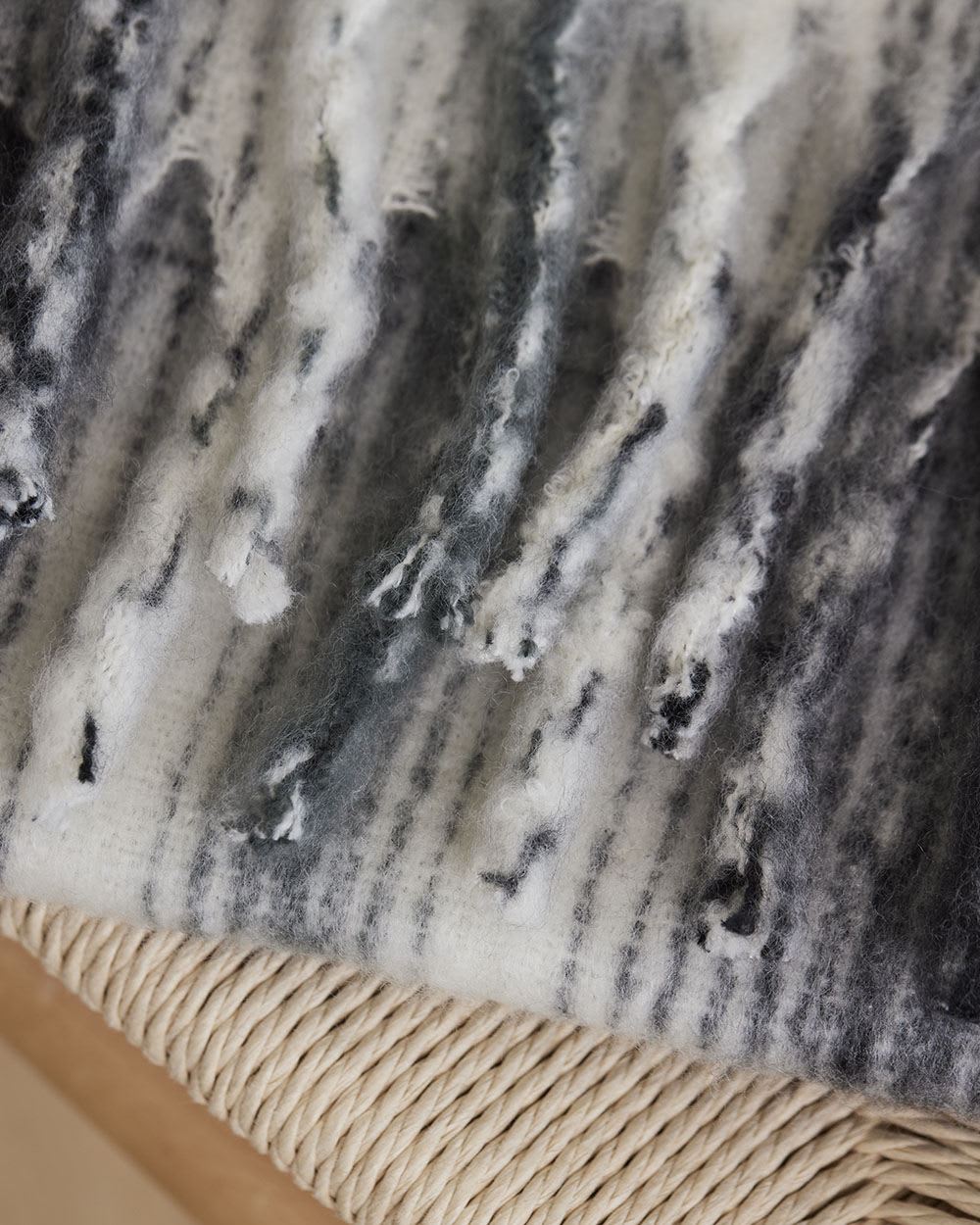 Black and White Plaid Blanket Scarf with Fringes