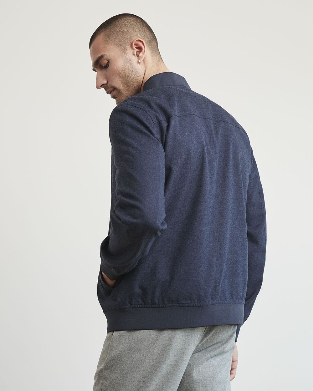 Navy Twill Bomber Jacket