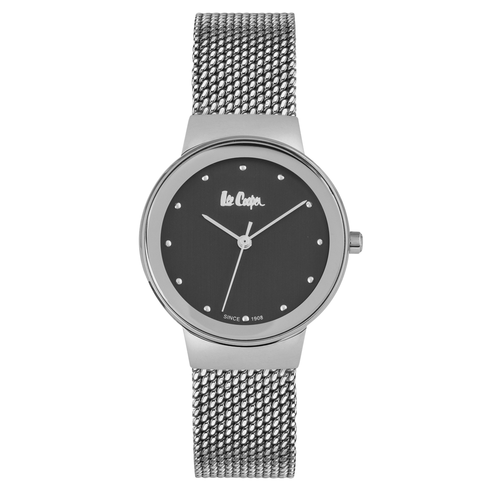 LEE COOPER-Women's Silver 32mm watch w/Black Dial