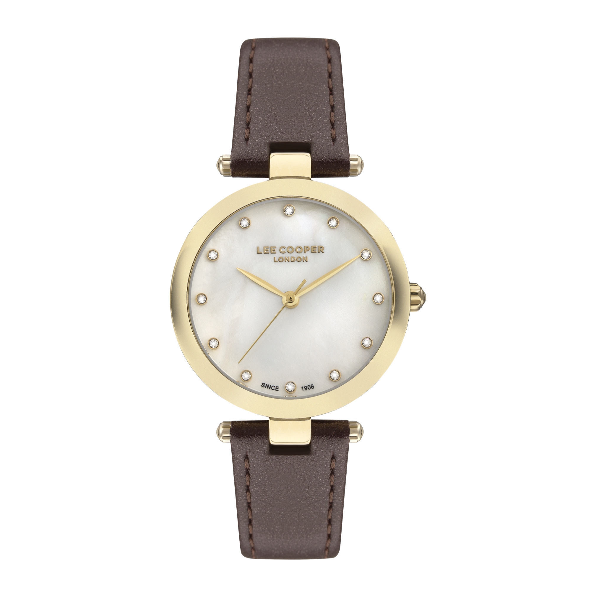 LEE COOPER-Women's Yellow Gold 32mm watch w/White Dial