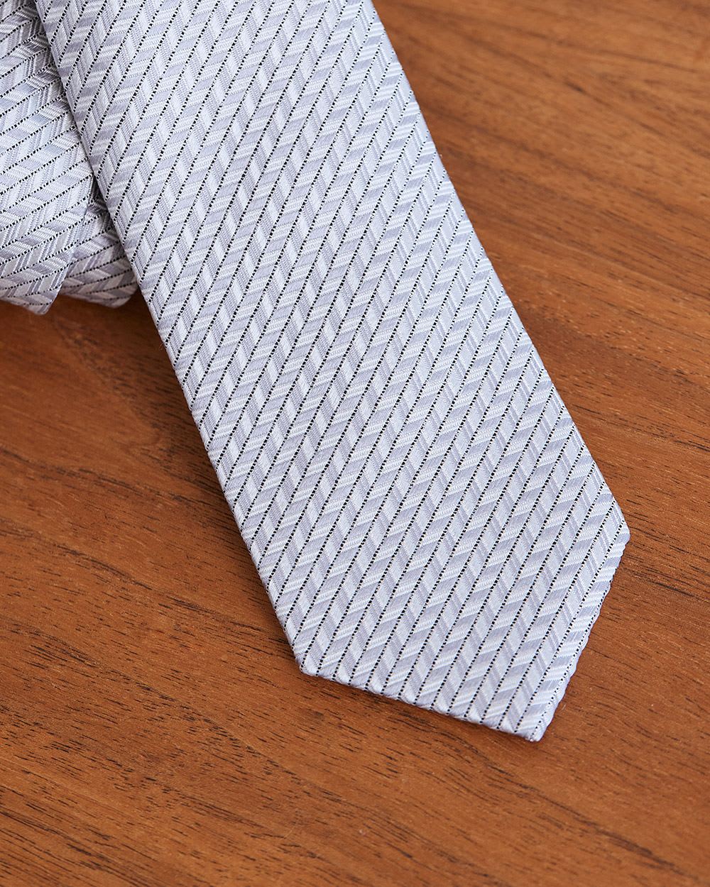 Skinny Tie with Silver Pattern