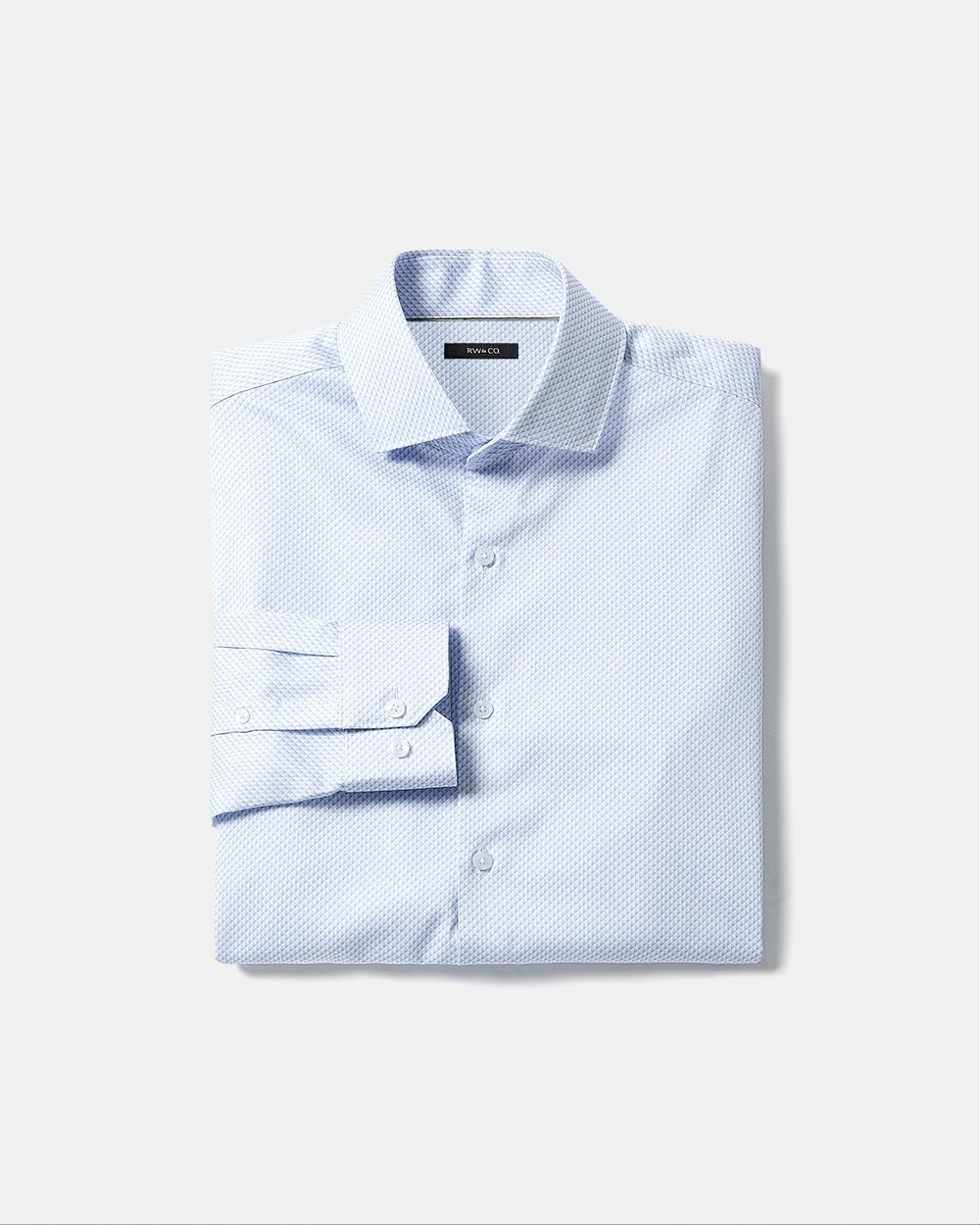 Tailored-Fit Dress Shirt with Tiny Psychedelic Pattern