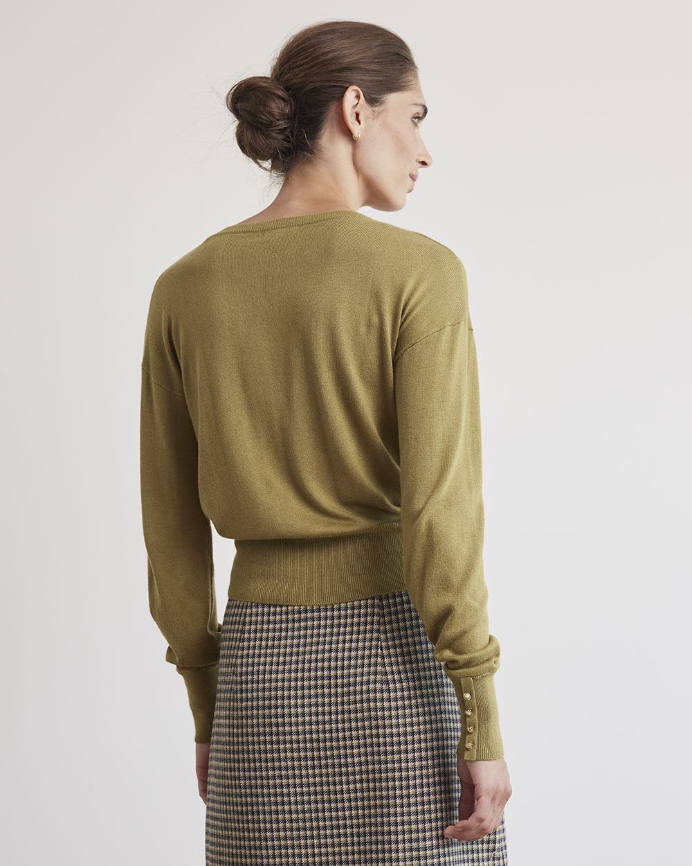 Long-Sleeve V-Neck Sweater