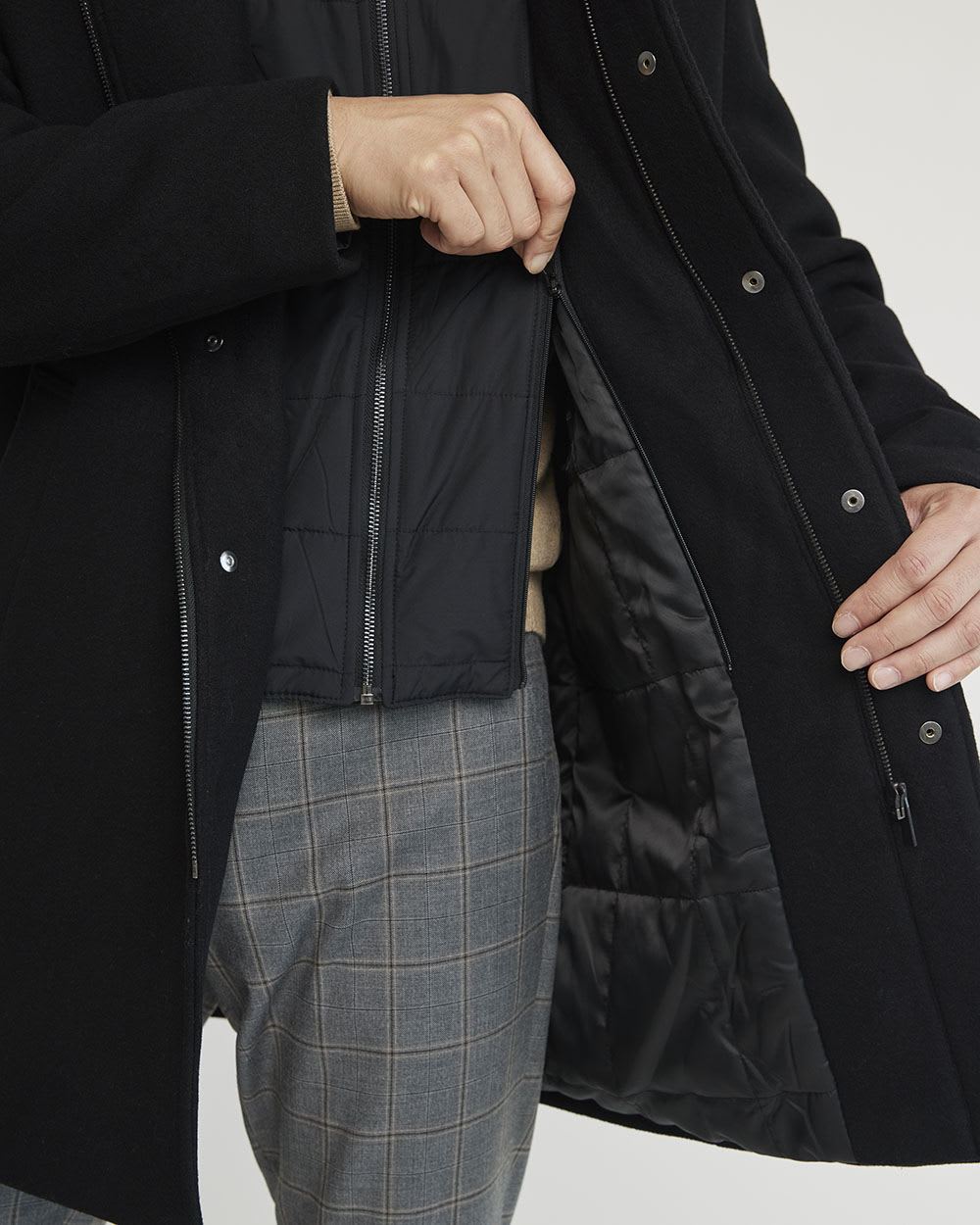 Classic Wool Coat with Mock Neckline