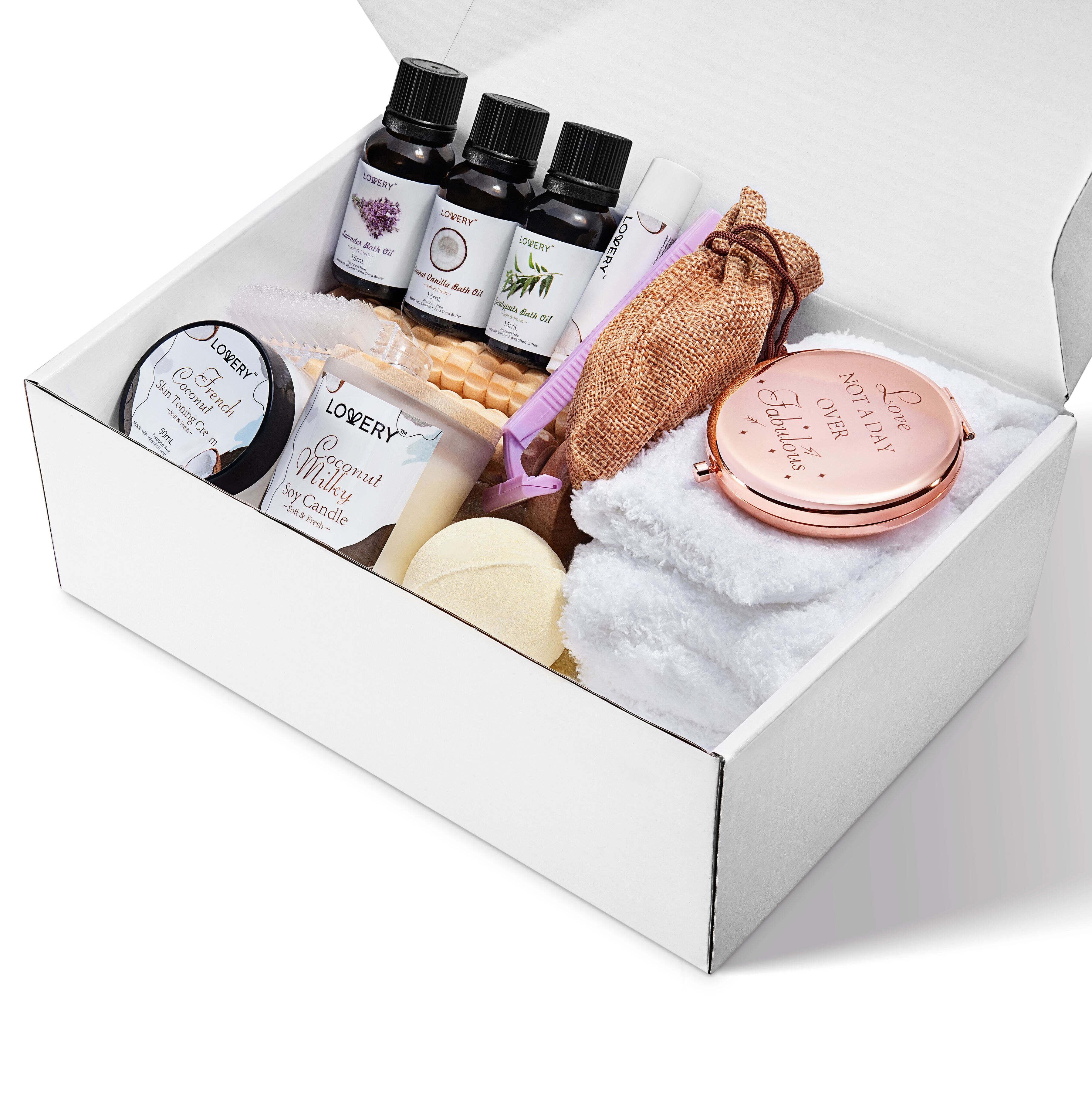 Lovery French Coconut Aromatherapy Handmade Gift Box, 20 Piece