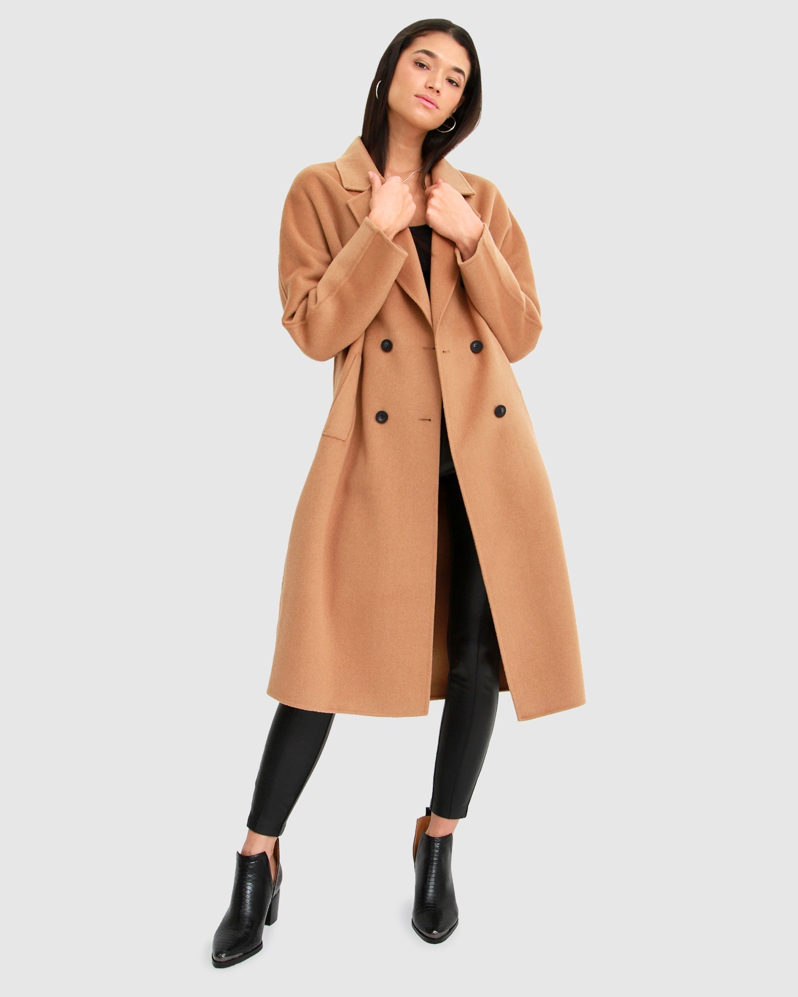 Belle & Bloom Boss Girl Double Breasted Lined Wool Coat