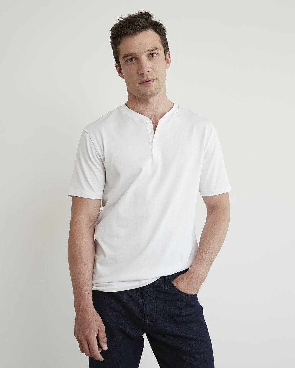 Supima Cotton (R) Henley Short Sleeve T-Shirt