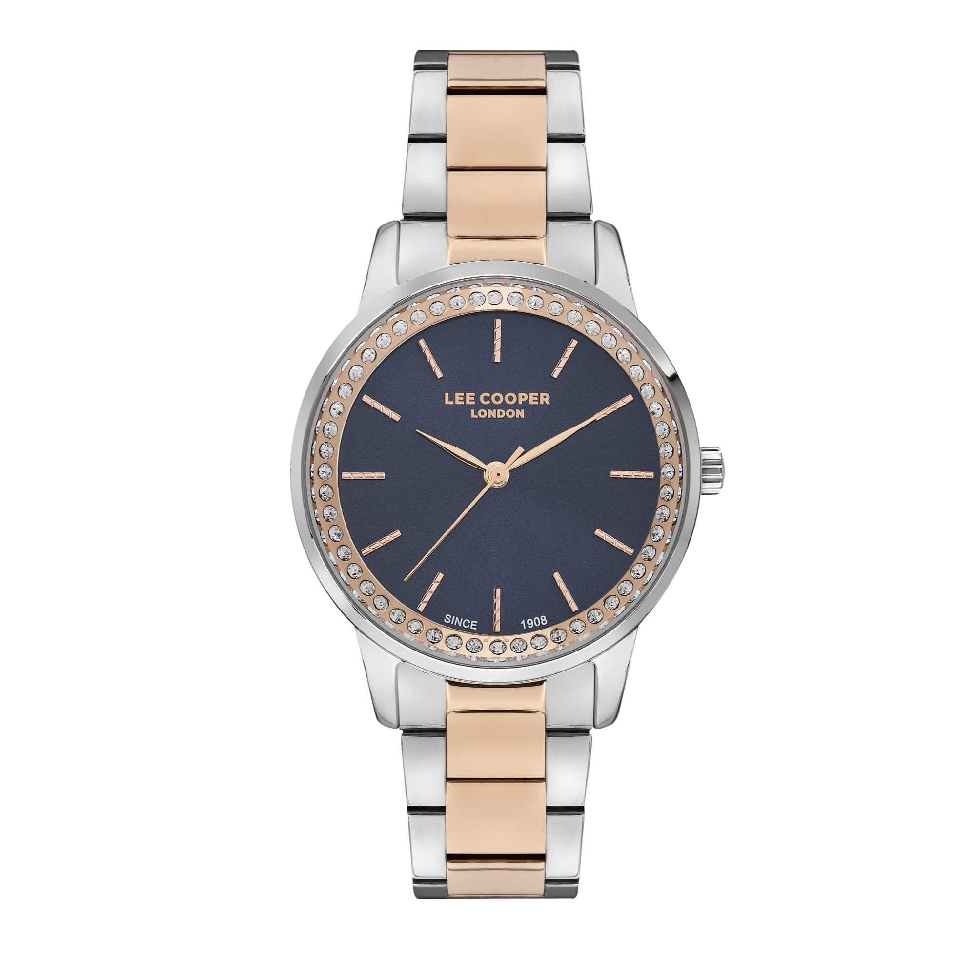 LEE COOPER-Women's Rose Gold 34mm watch w/Silver Dial