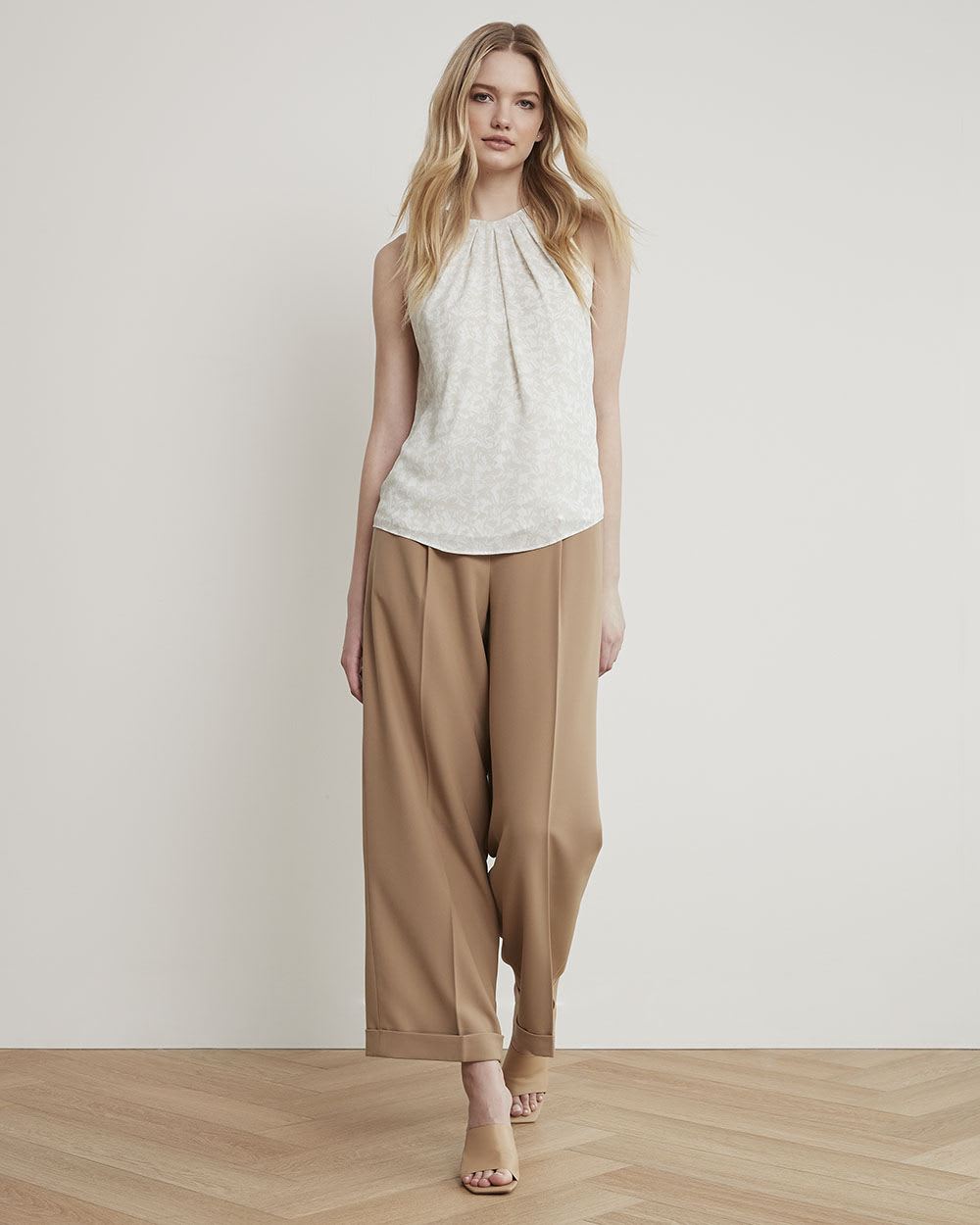 Silky Crepe Crew-Neck Cami