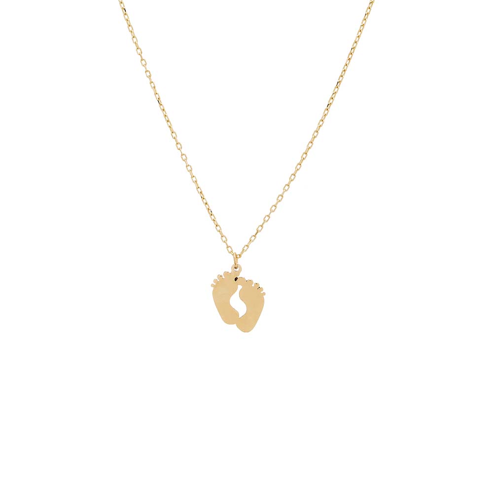 By Adina Eden -BABY FEET PENDANT NECKLACE 14K - 14K GOLD