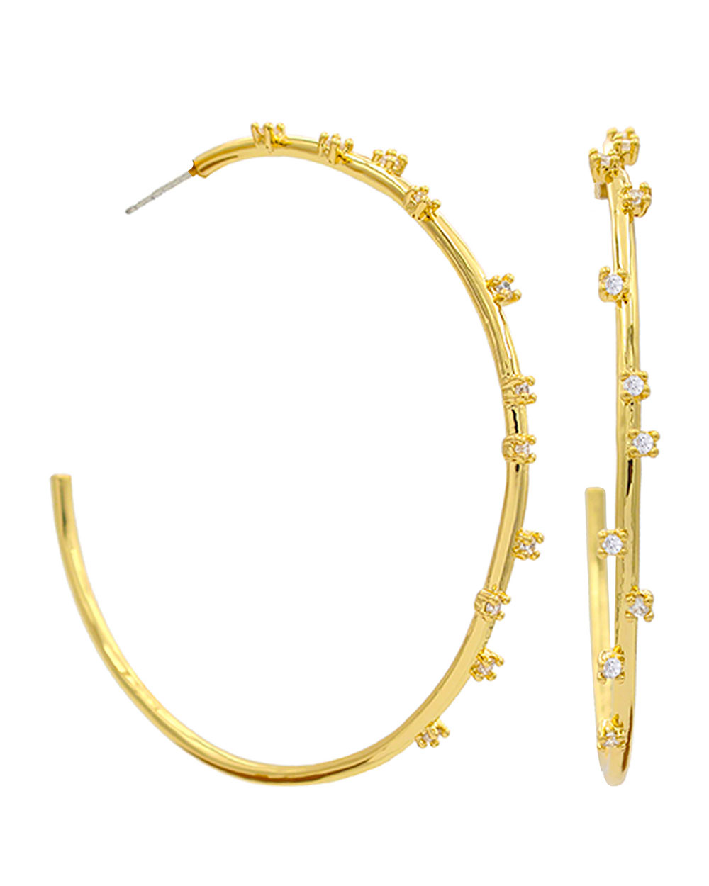 Luysa 2.5 Inch, 14k Gold Plated Hoop Earring - Syd + Pia NYC™
