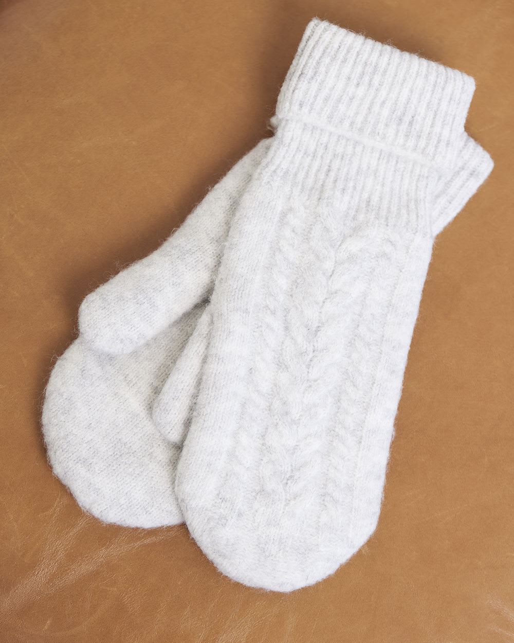 Cable-Knit Mitts with Fleece Lining