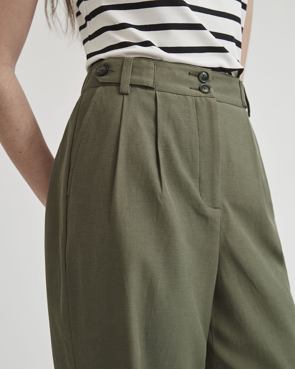 Wide-Leg High-Rise Tencel Pant