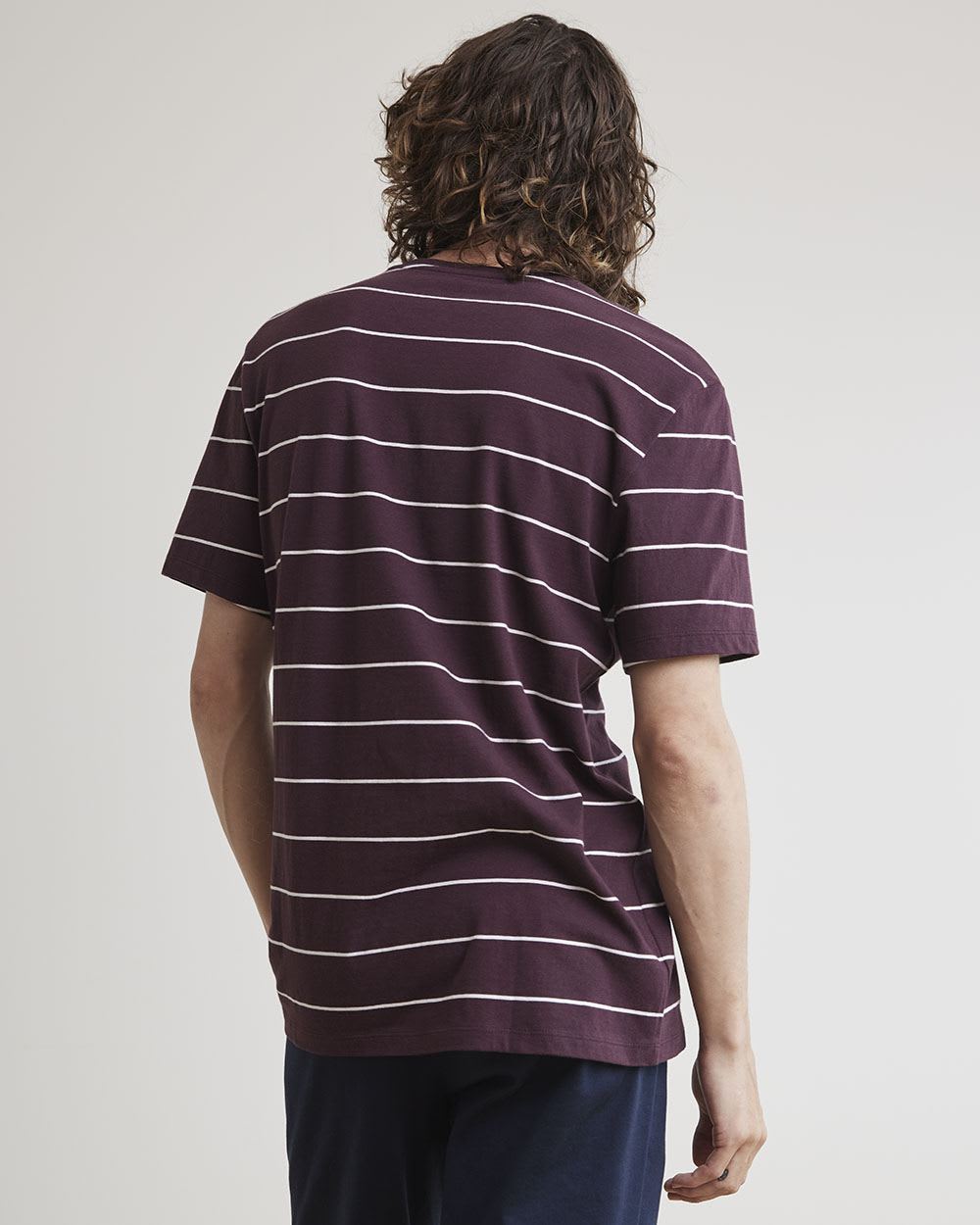Short-Sleeve Crew-Neck Striped Tee