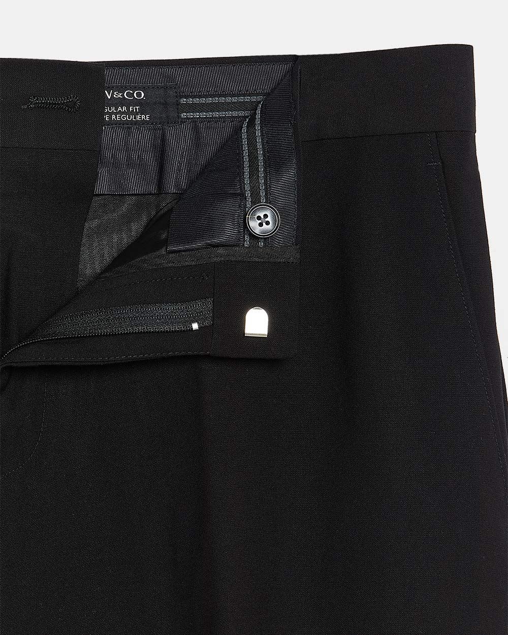 Essential Black Wool-Blend Suit Pant
