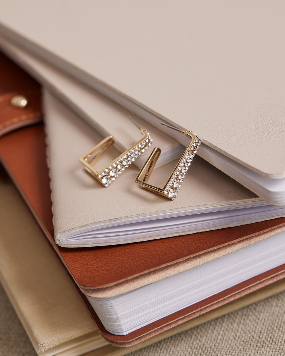 Modern Square Hoops with Stones