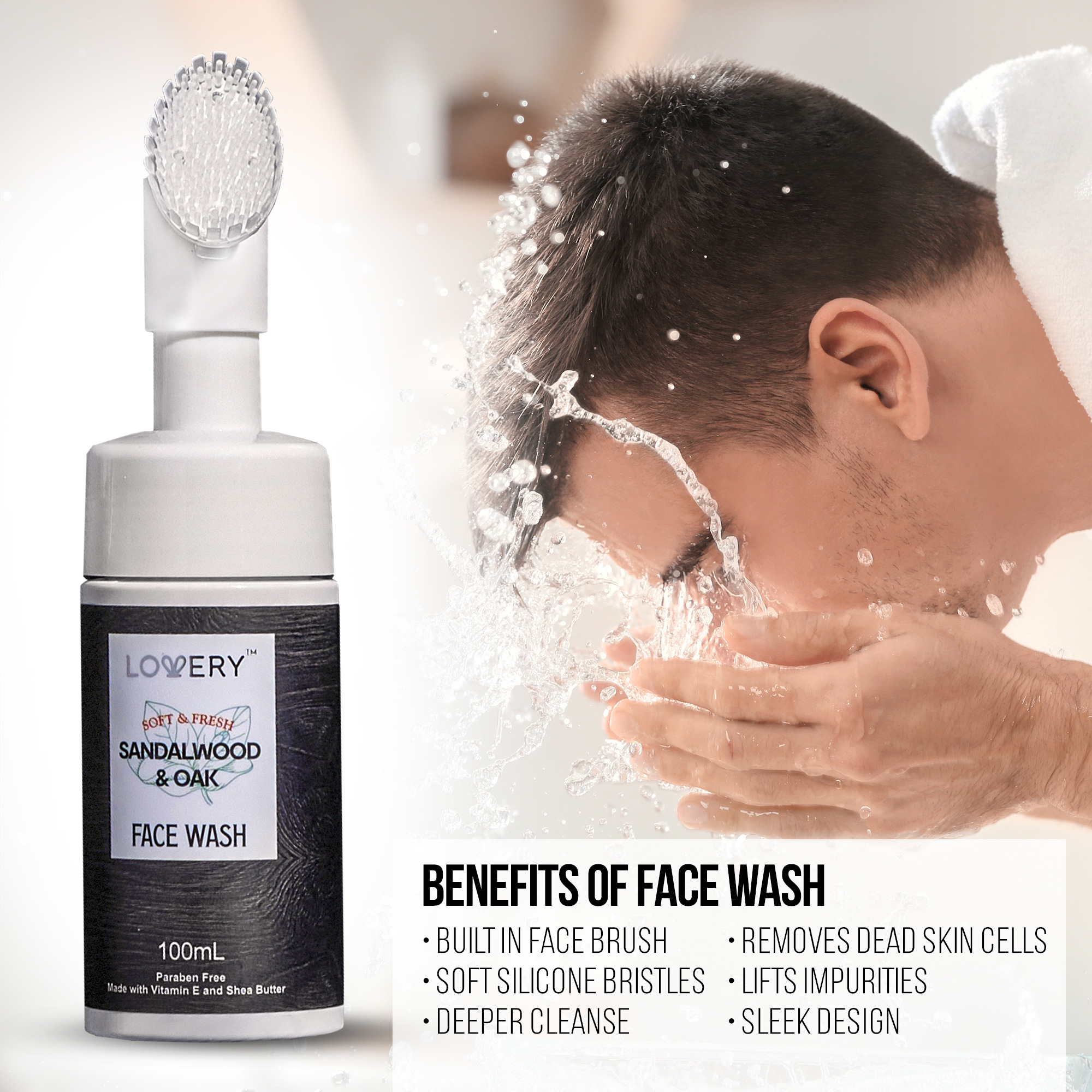 Lovery Luxury Spa Kit For Men - Sandalwood & Oak Scented Bath Gift Set & Shower Basket