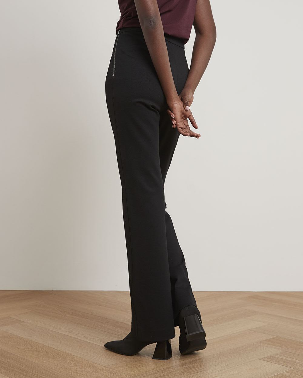 High-Rise Heavy Knit Flare-Leg Legging Pant