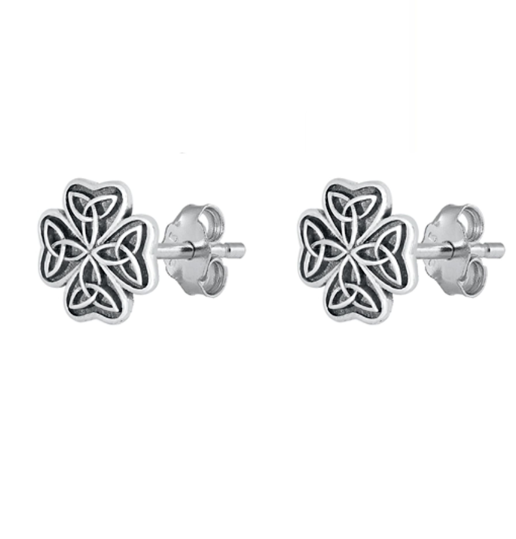 Ag Sterling - Sterling Silver Oxidized Celtic Stud Earrings
