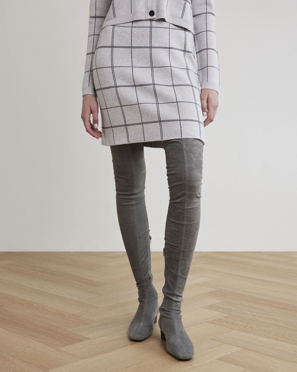 High-Waisted Plaid Mini Skirt